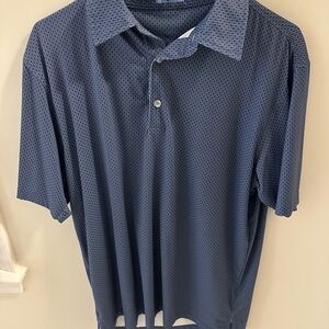 Navy Textured Polo Shirt